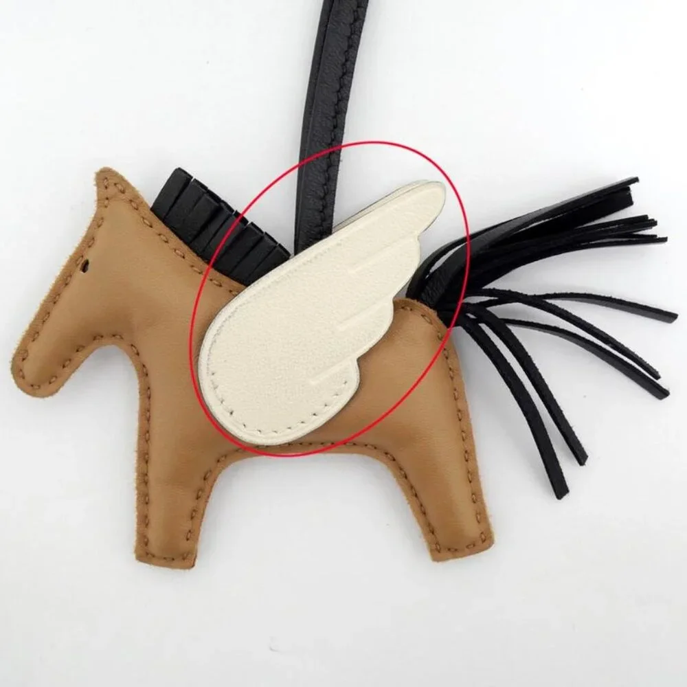 Hermes Pegase Pegasus PM Sesame Black Nata Anyo-milo Bag Charm - Picture 9 of 10